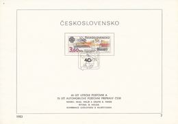 Czechoslovakia / First Day Sheet (1983/07) Praha: Aerospace & Automotive Transportation Of Mail; Painter Rostislav Vanek - UPU (Union Postale Universelle)