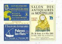 Calendrier , Petit Format ,2001, Salon Des Antiquaires De MONTPELLIER , 2 Scans - Tamaño Pequeño : 2001-...