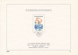 Czechoslovakia / First Day Sheet (1984/11) Bratislava: 110 Anniversary Of UPU (1874-1984); Painter: Jozef Balaz - WPV (Weltpostverein)