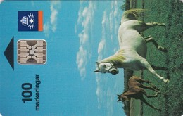 Sweden, 100.004, Hästar, Horses, 2 Scans. Chip : SC-5, 1992, Stamped CN : 40013 - Schweden