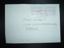 LETTRE Pour La FRANCE VIGNETTE 0110 + VIGNETTE 0090 OBL.17-4-90 GENEVE 23 ORGANISATION EUROPEENNE RECHERCHE NUCLEAIRE - Automatic Stamps