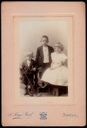 GRANDE PHOTO ANONYME Charmants Enfants MARINS - ROBE FILLE MODE NAPOLEON III - CABINET RUYS MOREL A TOURNAI ( BELGIQUE ) - Alte (vor 1900)