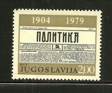 1979 YUGOSLAVIA Mi.no 1777 F   MNH** Lack Golden Color - Unused Stamps