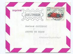 Lettre Monaco Jour D"emission 1967 - Marcofilie