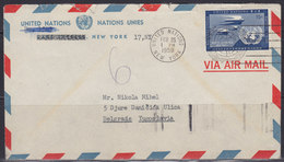 United Nations (New York) 25.II.1958 Airmail Letter Sent To Beograd (YU) - Luchtpost