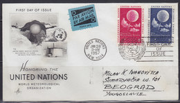 United Nations (New York) 28.I.1957 Honoring The United Nations, Air Mail Letter - Posta Aerea