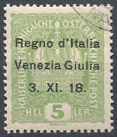 1918 VENEZIA GIULIA USATO 5 H - RR11838 - Venezia Giuliana