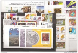 ESPAGNE ESPAÑA SPAIN 2001 FULL YEAR AÑO COMPLETO -STAMPS, SHEET AND CARNETS- SELLOS , HOJAS BLOQUES Y CARNÉTS MNH - Ganze Jahrgänge