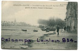 - CHALON  S SAONE - ( Saône Et Loire ), Inondations, Janvier 1910, Quartier St-Marie, Pendant La Bourrasque, TBE, Scans. - Chalon Sur Saone