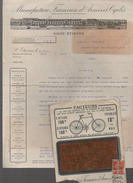 (saint Etienne Loire) Lettre à Entête MANUFRANCE Avec Son Enveloppe D'expédition. 1913. (PPP4152) - Sonstige