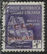 ITALIA REGNO ITALY 1944 1945 CLN COMITATO LIBERAZIONE NAZIONALE AOSTA 1944 REPUBBLICA SOCIALE LIRE 1 L USATO USED - Comité De Libération Nationale (CLN)