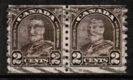 CANADA  Scott # 182 F-VF USED COIL PAIR - Coil Stamps