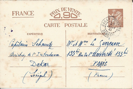 ⭐ France - Entier Postal - Iris - Utilisé à Dakar En Janvier 1941 ⭐ - Storia Postale