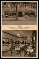 ALTE POSTKARTE BERLIN KONDITOREI PHILIPP HEFTER RESTAURANT W62 WITTENBERGPLATZ 3 Berlin Kindl Postcard Cpa AK - Schoeneberg