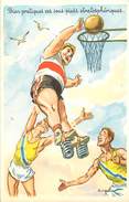 Ref N471- Illustrateur -humour - Sports - Sport Basket Ball -sous Pieds A Ressorts !  - Carte Bon Etat - - Basketball