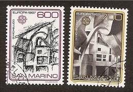 1987 San Marino Saint Marin EUROPA CEPT EUROPE Serie Di 2v. Usata Con Gomma USED - Oblitérés