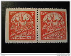 Stockholm Pair 15 Ore Pair  Local Stamp - Ortsausgaben