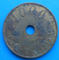 Paris C.C.P.A.M.M. 1000 Francs Elie C595.4 - Monétaires / De Nécessité