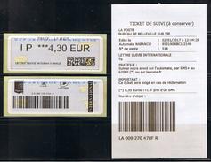 Atms, NABANCO, Tarif 2017, LETTRE SUIVIE IP 4.30 EUR, Avions Thermiques, Catalogue Michel N° 55, Coins Grands Arrondis. - 2000 « Avions En Papier »