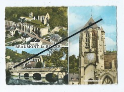 CPM - Beaumont Le Roger  - Ruines De L'Abbaye-Pont De L'étang-Clocher De L'église St Nicolas - Beaumont-le-Roger