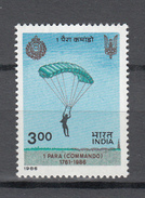 India 1986,1V,Parachute Jumping,parachutespringen,fallschirmspringen,MNH/Postfris(A3029) - Parachutting