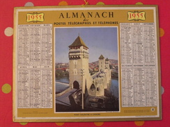 Almanach Des PTT. 1955. Calendrier Poste, Postes Télégraphes.. Pont Valentre Cahors - Grand Format : 1941-60