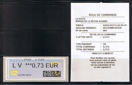 Atm, NABANCO, Tarif 2017, LETTRE VERTE  LV 0.73, Avions Thermiques, Catalogue Michel N° 33, Coins PETITS Arrondis. - 2000 « Avions En Papier »