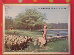 Almanach Des PTT. 1963. Calendrier Poste, Postes Télégraphes.. Chateau De Duingt (haute-savoie) Moutons - Tamaño Grande : 1941-60