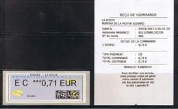 Atm, NABANCO, NOUVEAU Tarif 2017, ECOPLI,  EC 0.71 EUR  ,avions Thermiques, Michel N° 33, Coins PETITS Arrondis. - 2000 Type « Avions En Papier »