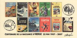 FRANCE 2007 N°90 Albums Fictifs + 2 Cachets Premier Jour FDC TINTIN KUIFJE TIM HERGE GUEBWILLER - Hergé