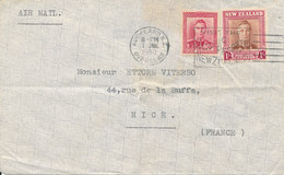 New Zealand Air Mail Cover Sent To France Auckland 1-6-1950 (the Cover Is Bended) - Luchtpost