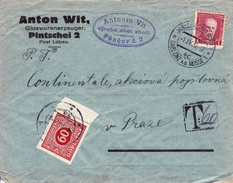 Lettre Gablonz An Der Neiße Jablonec Nad Nisou Tchécoslovaquie 1932 Timbre Taxe Anton Wit - Timbres-taxe