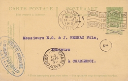 Entier Postal Carte Postale Liège 1910 Pour Charleroi Belgique Société Dumont & Frères Métallurgie Saumon De Plomb - Cartoline 1909-1934