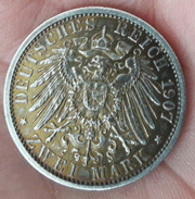 Germany Coin - 1907 A - 2 (zwei) Deutsche Mark - DEUTSCHES REICH - Wilhelm II Deutscher Kaiser Konig V. Preussen PRUSSIA - 2, 3 & 5 Mark Argent