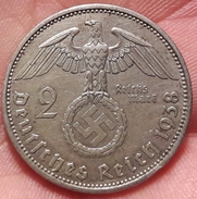 Germany Coin - Third Reich - 1938 A - 2 Mark / Reichsmark - Paul Von Hindenburg - 2 Reichsmark