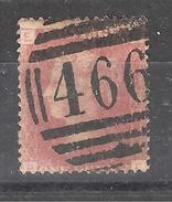 GB, Victoria, Yvert N° 26 , 1 Penny Rouge, Obl Planche / Plate 105   Obl Chiffres " 466 "  ,TB, - Gebraucht