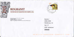 Portugal Cover Sent To Denmark Matosinhos 2-11-2001 Single Stamped BIRD - Cartas & Documentos