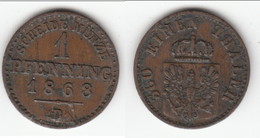 *** PREUSSEN - PRUSSIA - ALLEMAGNE - GERMANY - 1 PFENNING 1868 B *** ACHAT IMMEDIAT !!! - Groschen & Andere Kleinmünzen