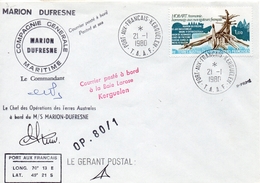 Terres Australes Lettre Du Marion Dufresne 1980 - Autres - Océanie