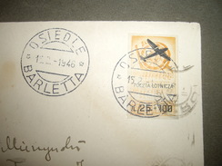 Cover Lettre   BARLETTA  -OSIEDLE 15/2/46 Pour ROMA   ND Rare Sur Lettre - Marcofilía (Aviones)