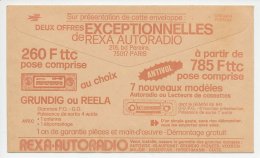 Postal Cheque Cover France  Car Radio  - Grundig - Non Classés