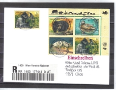 RRR200 UNO WIEN  2001 Michl 327/30 RECO  BRIEF EINSCHREIBZETTEL Im BRIEF Selten Angeboten  SIEHE ABBILDUNG - Briefe U. Dokumente