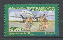 POLYNESIE 2008 N° 857 ** Neuf = MNH  Superbe Avions Planes Liaison Aérienne France Compagnie TAI Douglas DC6B Nouméa - Neufs