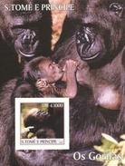 S. Tomè 2004, Animals, Gorillas, BF IMPERFORATED - Gorillas
