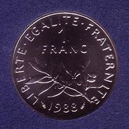 1 Franc Semeuse Nickel - 1988 - FDC - Monnaie Issue D'une Boite Fleurs De Coins - - 1 Franc