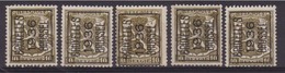 België/Belgique  Preo Typo 5x N° 314A. - Typo Precancels 1936-51 (Small Seal Of The State)