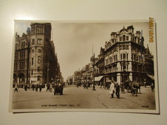 KING EDWARD STREET , HULL , TRAM  ,  OLD POSTCARD , 0 - Hull