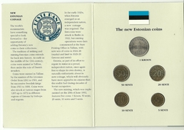 ESTLAND ESTONIA Estonie Münzen Im Folder First Official Coin Set Of Estonian Bank 1992 - Estonie