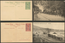 RUANDA-URUNDI. Entiers Postaux. 2 CP Surch "Est Africain Allemand/Occupation Belge", 5c Vert Et 10c Carmin, Neuves. - TB - Otros & Sin Clasificación