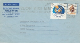 Aérogramme  Oblitération Singapour Du 26/10/ 1978 Pour La Compagnie Horlogère ULTRA à Besançon - Singapur (1959-...)